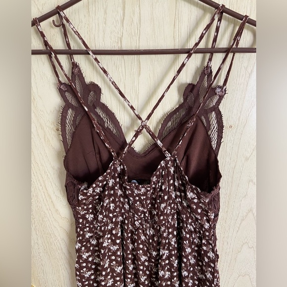 Francesca’s Cadie Bralette Floral Mini Dress Trixxe Brown Sz Medium - Picture 6 of 12